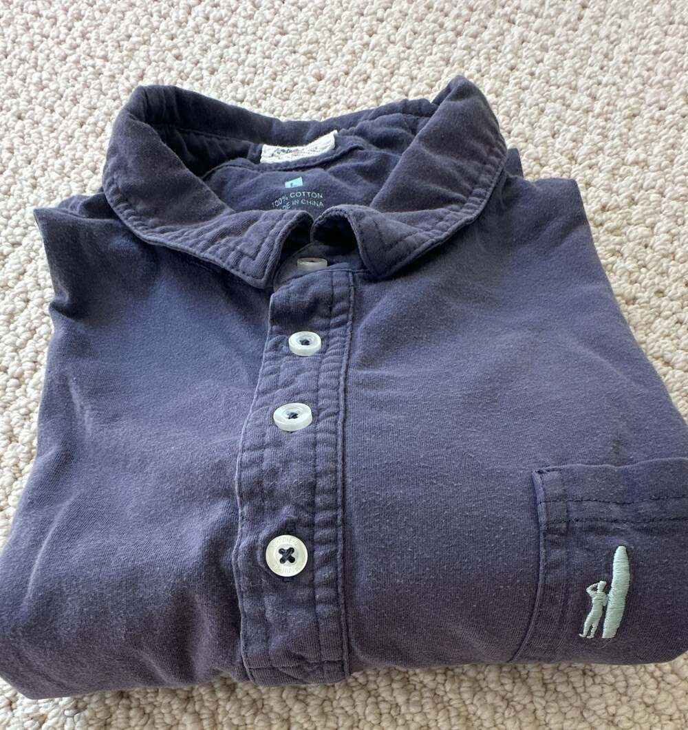 Johnnie-O Mens Polo Shirt Charcoal Grey with Surfboard Pocket Embroidery